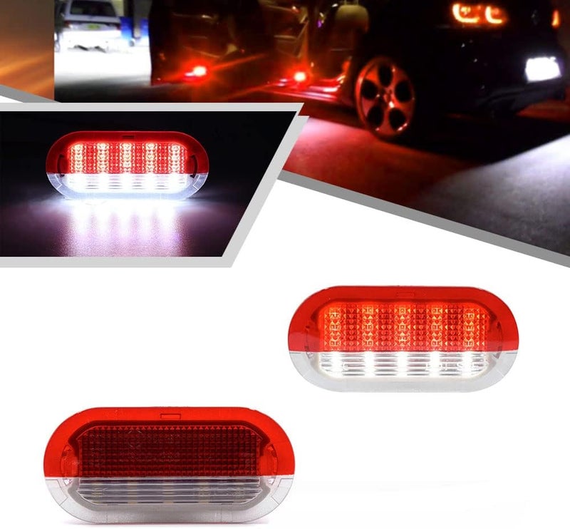 Mingrui test 2Pcs LED Courtesy Door Light for Volkswagen Beetle Golf MK3 MK4 Jetta MK3 MK4 White LED Courtesy Projector Under Door Warming Lamps - Image 1